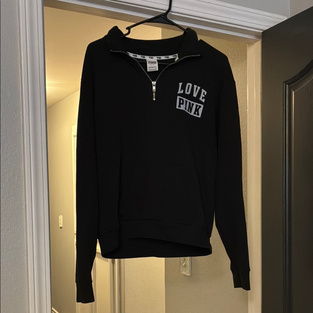 PINK Victoria's Secret Black Zip Up Sweater